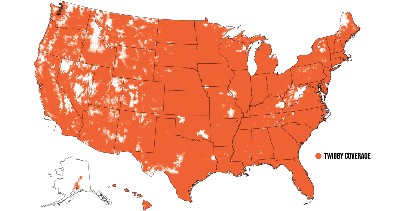 Twigby Coverage Map